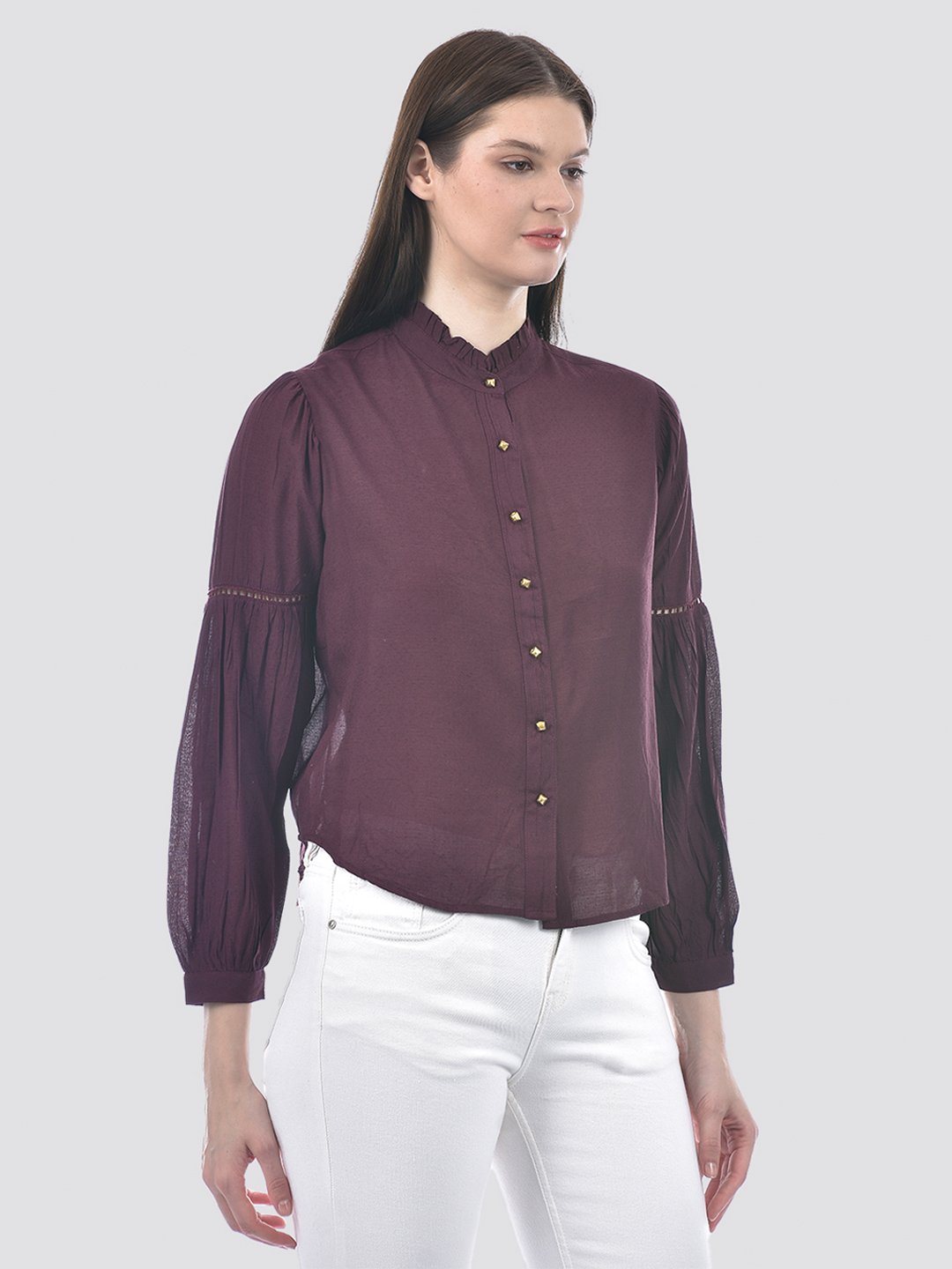Numero Uno Women Band Collar Regular Fit Shirt